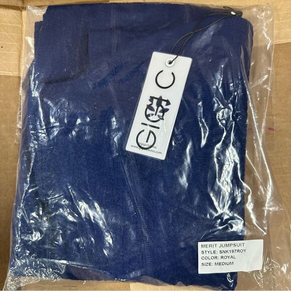 New Gigi C Merit Jumpsuit Catsuit Royal Blue Snakeskin M - Picture 4 of 6